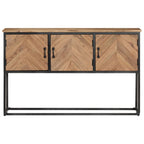 Aparador de madera maciza de acacia 120x30x75 cm