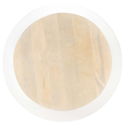 Solid mango wood coffee table white 68x68x30 cm