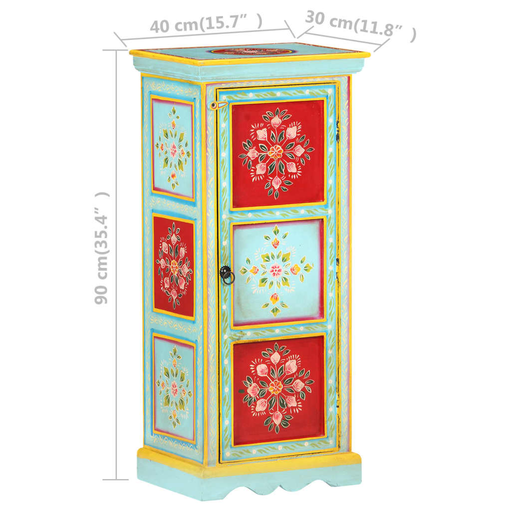 Aparador de madera maciza de mango pintada a mano 40x30x90 cm