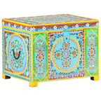Caja almacenaje pintada a mano 50x40x40 cm madera mango maciza