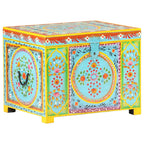 Caja almacenaje pintada a mano 50x40x40 cm madera mango maciza
