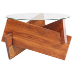 Mesa de centro de madera maciza de acacia 66 cm