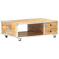 Rough solid mango wood coffee table 89x59x33 cm