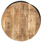 Mesa de centro madera maciza de mango rugosa negra 60x60x40 cm