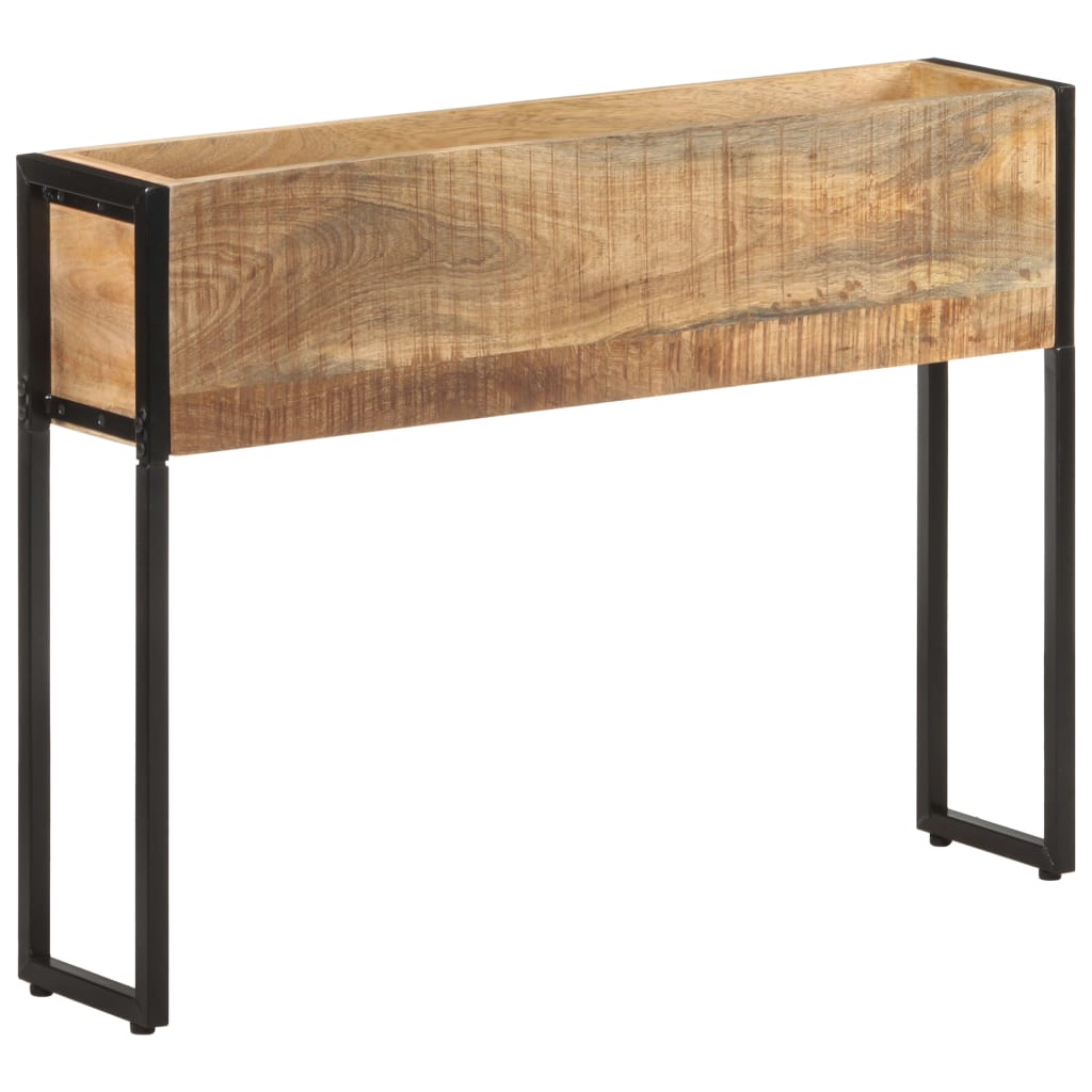 Rough mango wood planter 60x20x68 cm