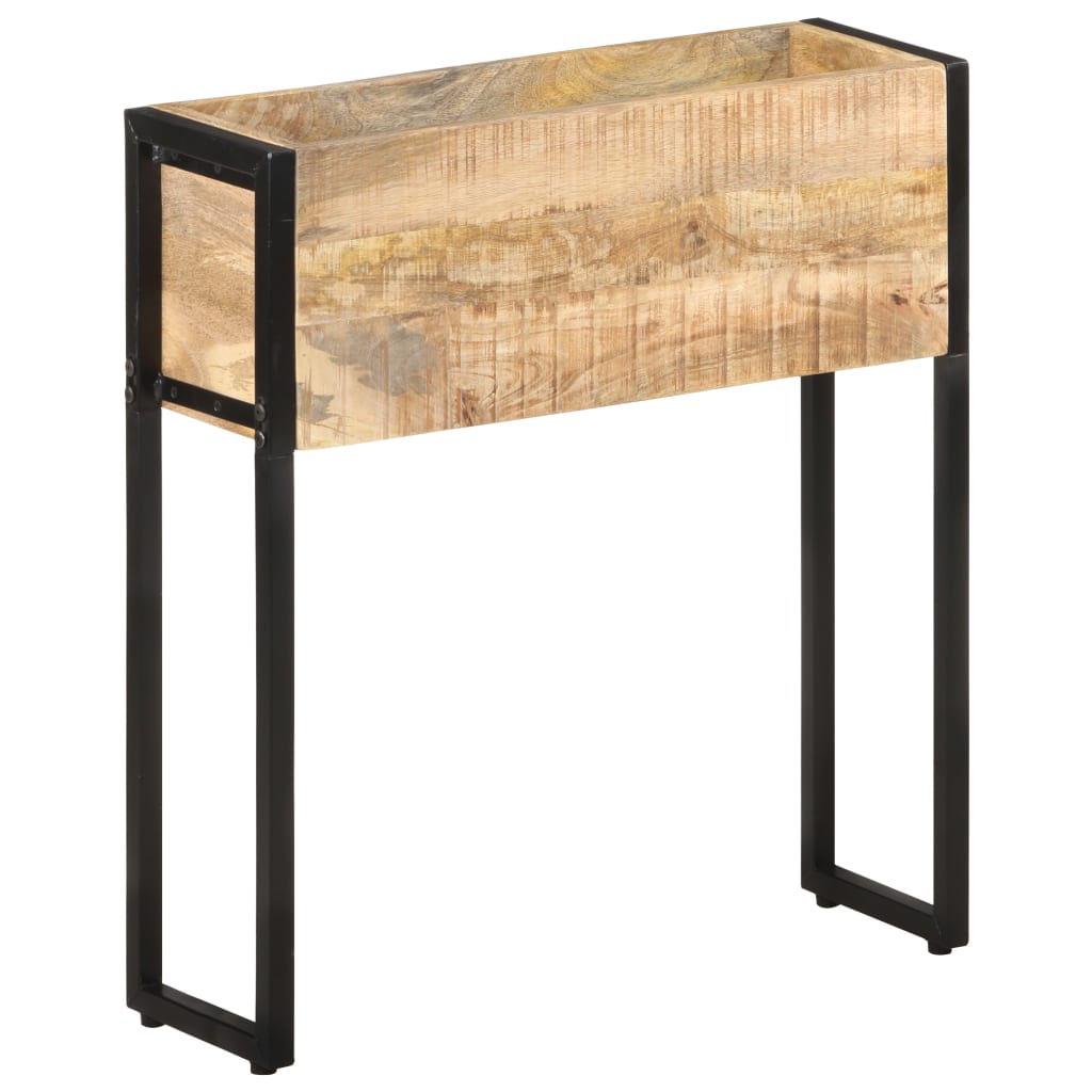 Jardinera de madera de mango rugosa 60x20x68 cm