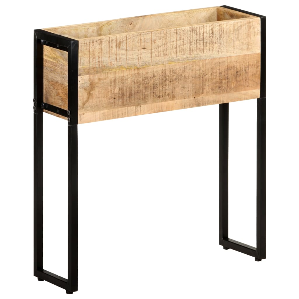 Jardinera de madera de mango rugosa 60x20x68 cm