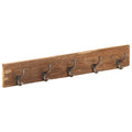 Perchero de recibidor 5 ganchos madera reciclada 100x2,5x15 cm
