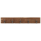 Perchero de recibidor 5 ganchos madera reciclada 100x2,5x15 cm