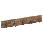Perchero de recibidor 5 ganchos madera reciclada 100x2,5x15 cm