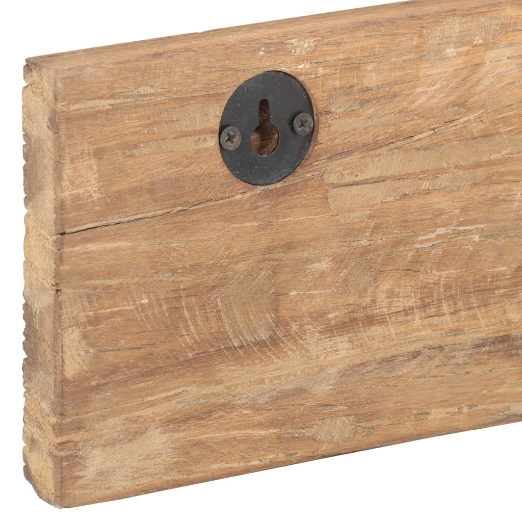 Perchero de recibidor 5 ganchos madera reciclada 100x2,5x15 cm