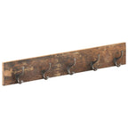 Perchero de recibidor 5 ganchos madera reciclada 100x2,5x15 cm