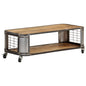 Mesa de centro de madera maciza de mango 80x40x35 cm