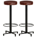 Taburetes de barra de cocina 2 unidades cuero auténtico 52 cm