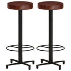 Taburetes de barra de cocina 2 unidades cuero auténtico 52 cm