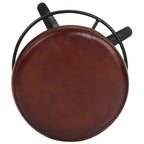 Taburetes de barra de cocina 2 unidades cuero auténtico 52 cm