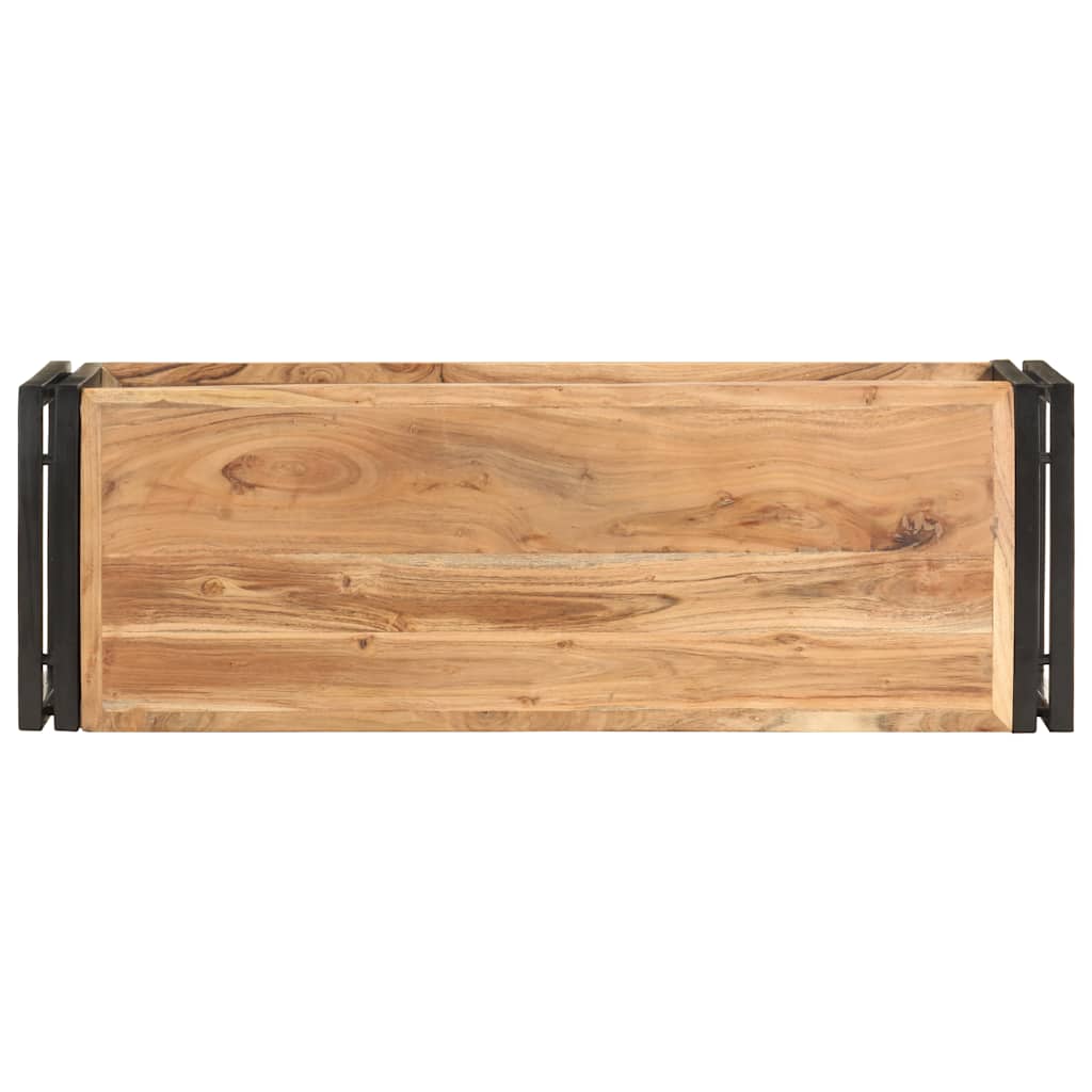 Mueble para TV de madera maciza de acacia 90x30x40 cm