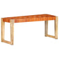Banco Bok madera de mango piel de cabra auténtica marrón 107 cm