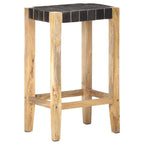 Taburetes de cocina 2 unidades cuero auténtico negro 75 cm