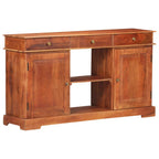 Aparador de madera maciza de acacia 135x35x75 cm