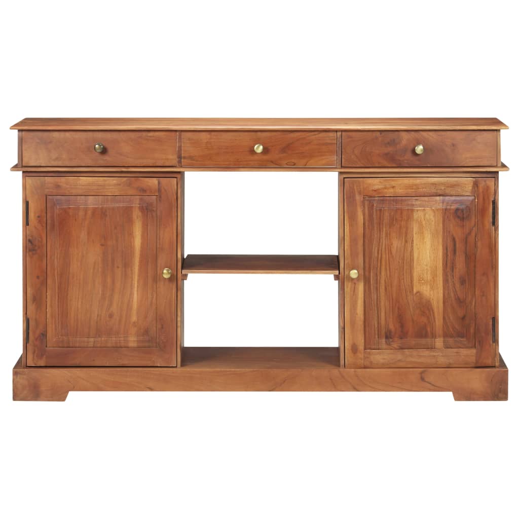 Aparador de madera maciza de acacia 135x35x75 cm