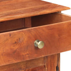 Aparador de madera maciza de acacia 135x35x75 cm