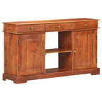 Aparador de madera maciza de acacia 135x35x75 cm