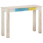 Mesa consola de madera de mango rugosa blanca 115x35x77 cm
