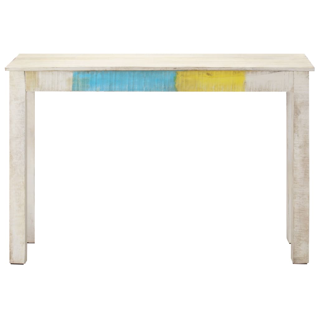 Mesa consola de madera de mango rugosa blanca 115x35x77 cm
