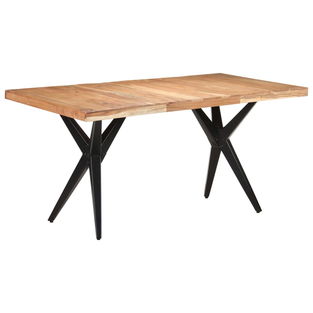 Mesa de comedor 140x70x75 cm madera maciza acacia
