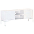 Mueble para TV de madera maciza de mango blanco 115x30x46 cm