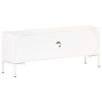 Mueble para TV de madera maciza de mango blanco 115x30x46 cm