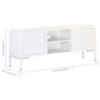 Mueble para TV de madera maciza de mango blanco 115x30x46 cm