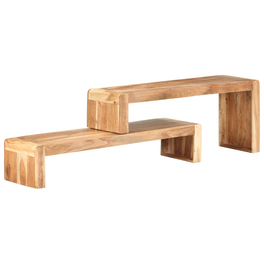 Mueble de TV de 2 piezas de madera maciza de acacia