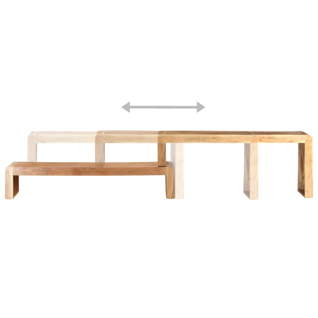 Mueble de TV de 2 piezas de madera maciza de acacia