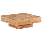 Mesa de centro de madera maciza de acacia 80x80x28 cm