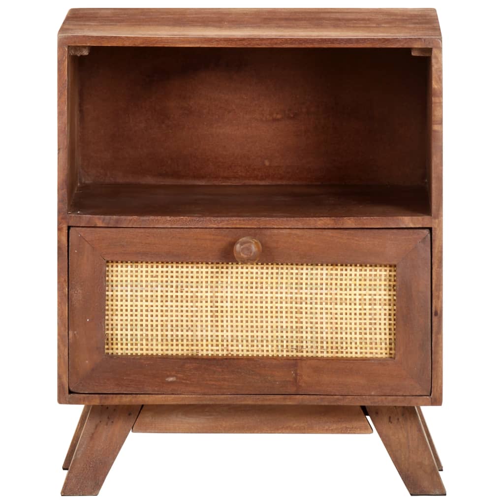 Mesita de noche de madera maciza de mango 40x30x50 cm