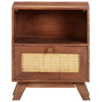 Mesita de noche de madera maciza de mango 40x30x50 cm