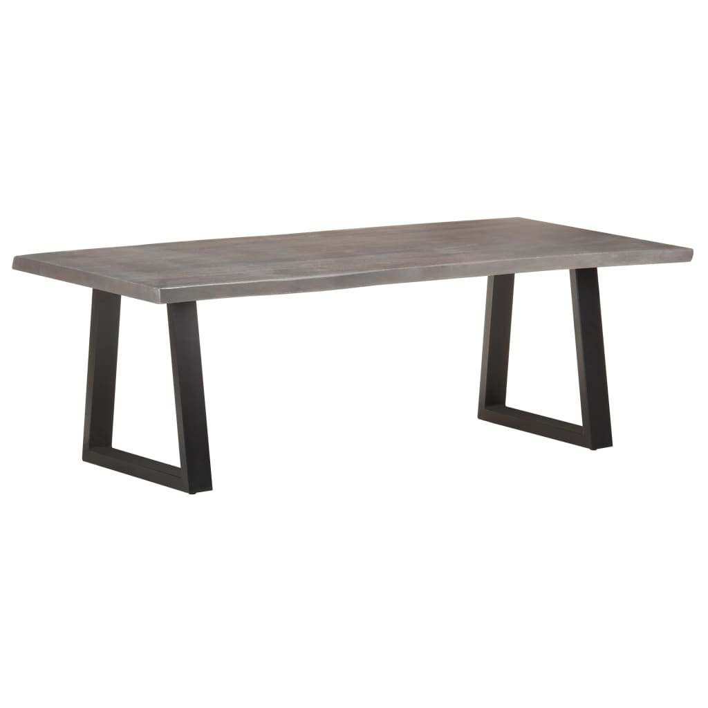 Mesa de centro, bordo natural, madeira maciça de acácia 115x60x40 cm