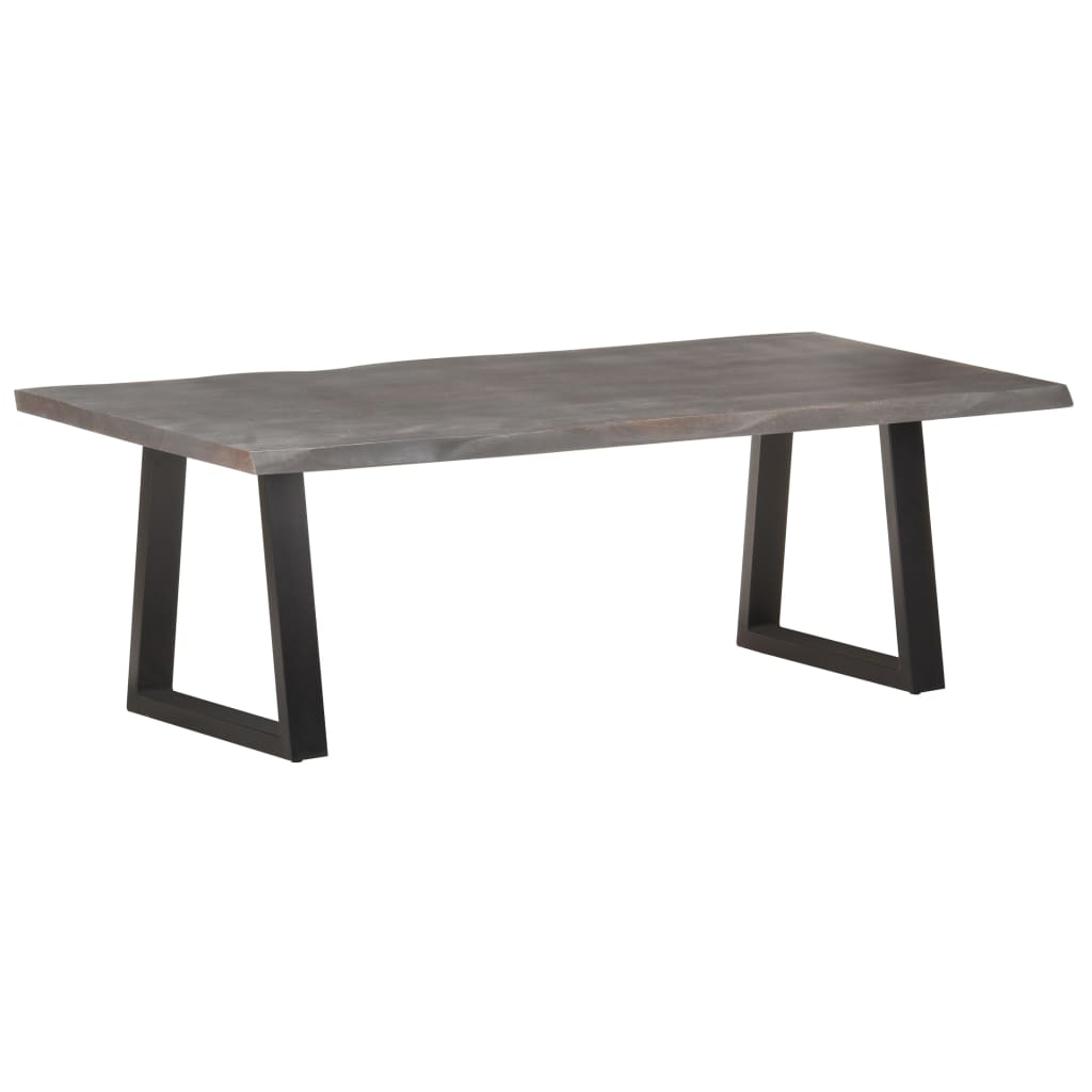 Mesa de centro borde natural madera maciza acacia 115x60x40 cm