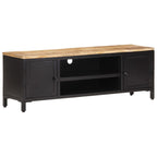 Mueble para TV de madera maciza de mango rugosa 120x30x40 cm