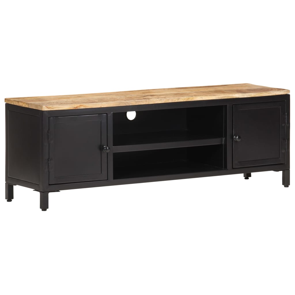 Mueble para TV de madera maciza de mango rugosa 120x30x40 cm