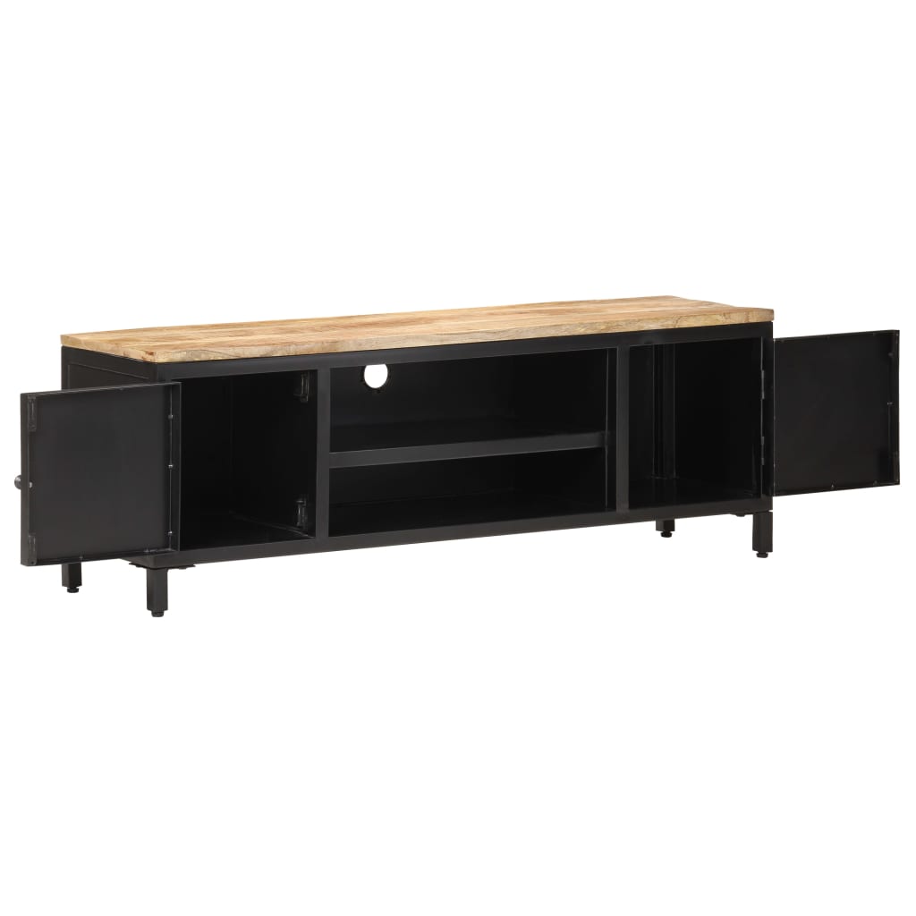 Mueble para TV de madera maciza de mango rugosa 120x30x40 cm