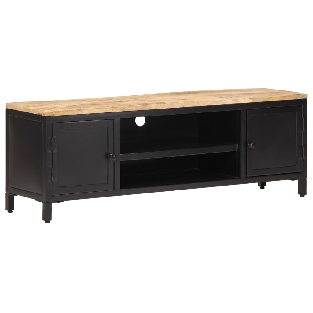 Mueble para TV de madera maciza de mango rugosa 120x30x40 cm