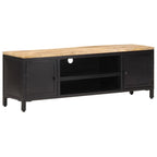 Mueble para TV de madera maciza de mango rugosa 120x30x40 cm