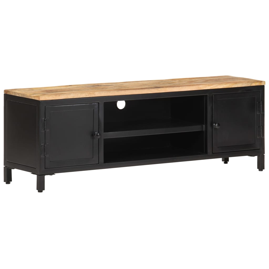 Mueble para TV de madera maciza de mango rugosa 120x30x40 cm