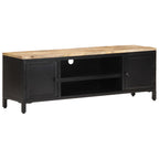 Mueble para TV de madera maciza de mango rugosa 120x30x40 cm