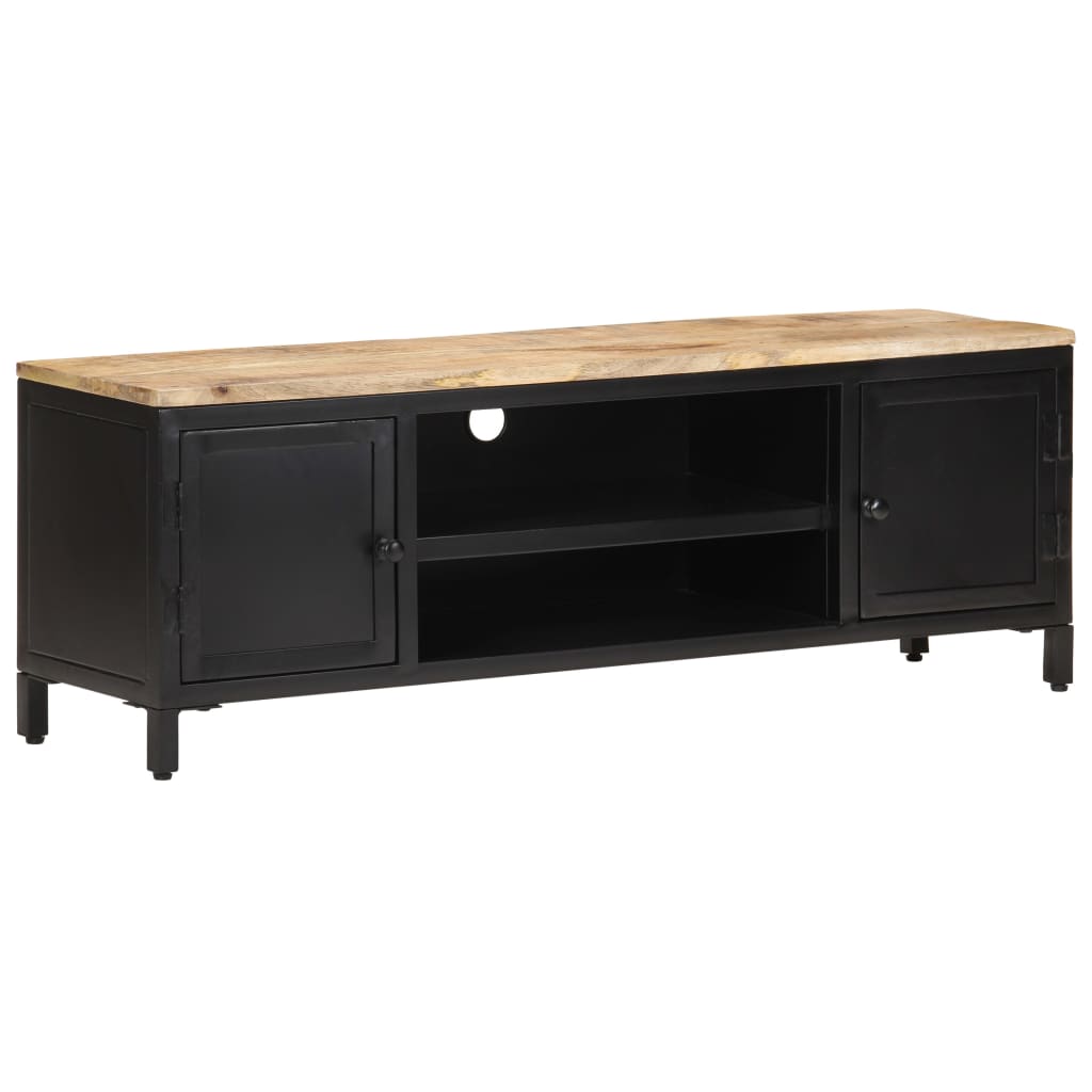 Mueble para TV de madera maciza de mango rugosa 120x30x40 cm