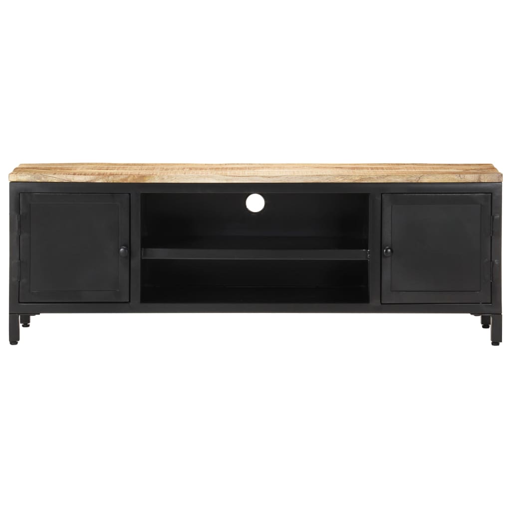 Mueble para TV de madera maciza de mango rugosa 120x30x40 cm