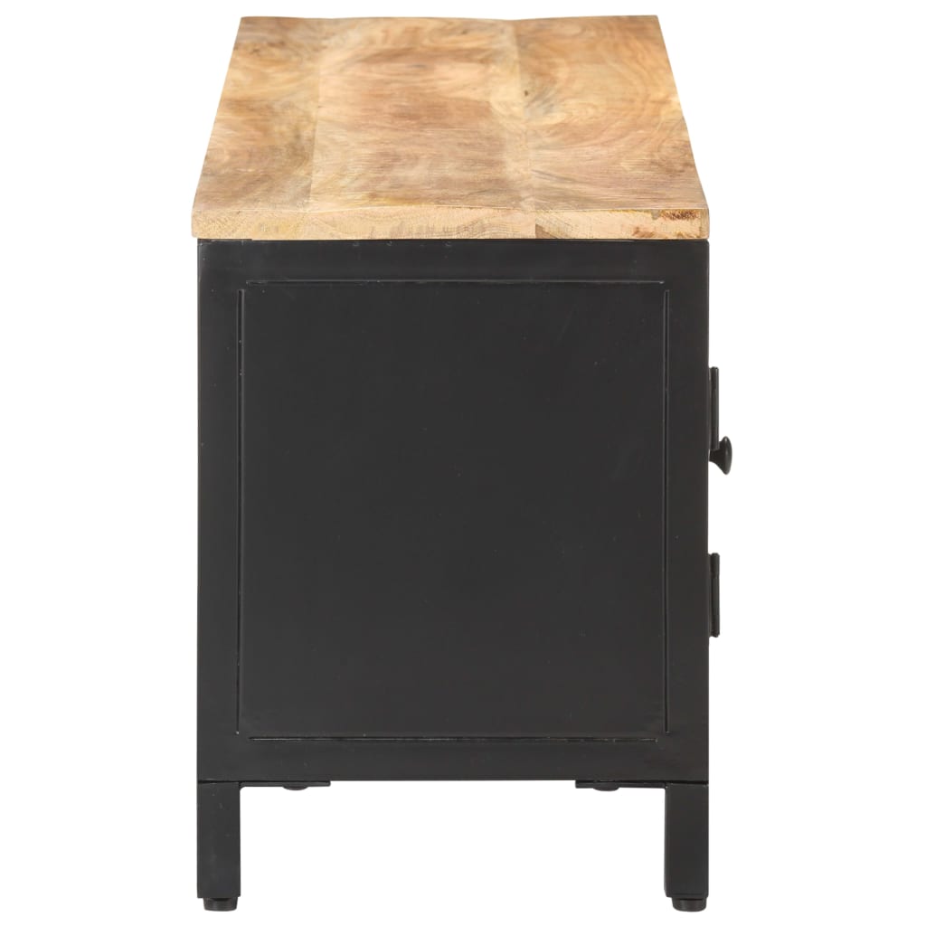 Mueble para TV de madera maciza de mango rugosa 120x30x40 cm